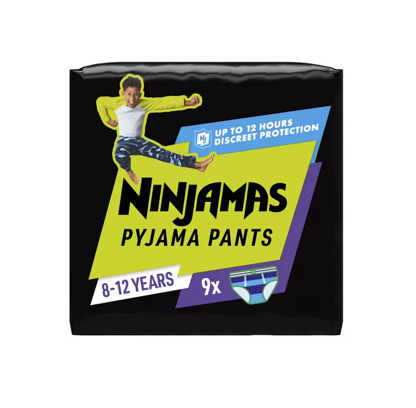 Pampers Ninjamas Pyjama Pants Girls, 9 Pyjama Pants, 8-12 Years, 27-43kg