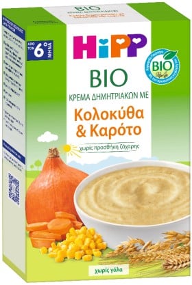 Hipp Bio Κρέμα Δημητριακών με Κολοκύθα & Καρότο 6m …