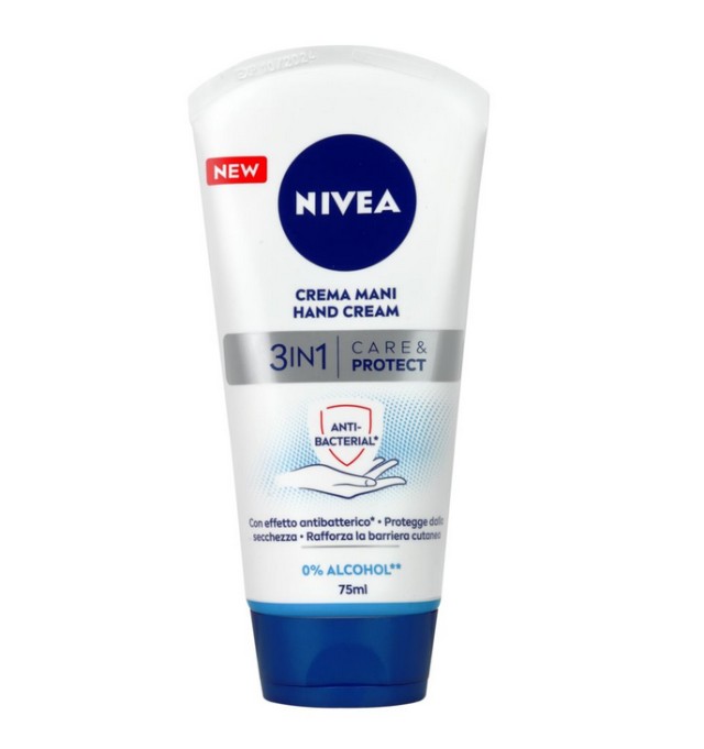 Nivea Hand Cream 3in1 Care & Protect Κρέμα Χεριών με Ήπια Αντισηπτική Δράση 75ml