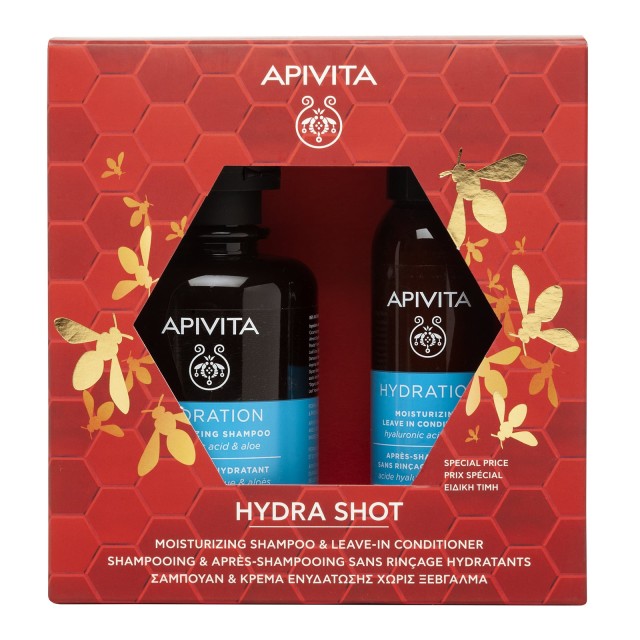 Apivita Set Hydra Shot Σαμπουάν Ενυδάτωσης 250ml & Leave-In Conditioner Ενυδάτωσης 100ml