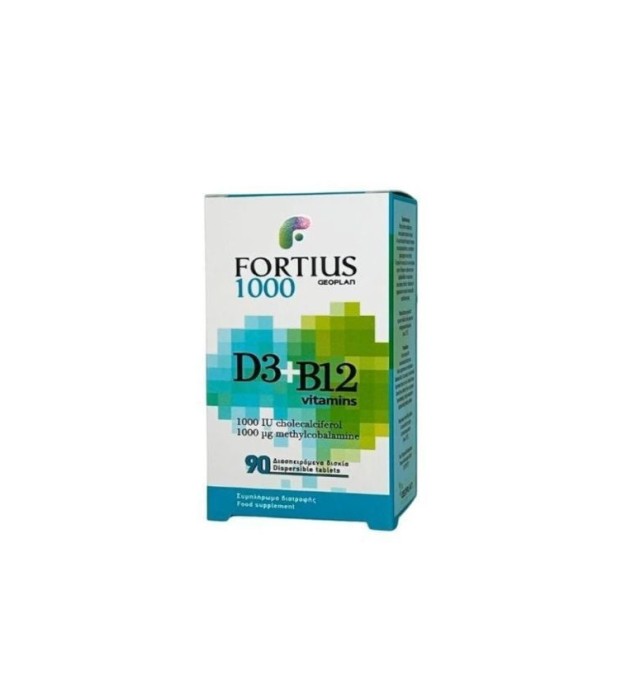 Geoplan Fortius D3 1000 IU + B12 1000μg 90 Διασπειρόμενα Δισκία