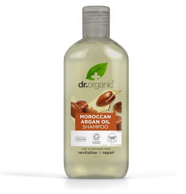 Dr.Organic Επανορθωτικό Σαμπουάν με Βιολογικό Έλαιο Αργκάν, Ιδανικό για Ξηρά & Ταλαιπωρημένα Μαλλιά 265ml