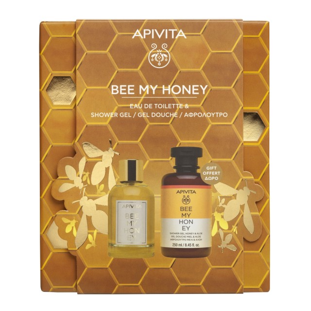 Apivita Set Bee My Honey Εau De Toilette Unisex 100ml & Shower Gel Αφρόλουτρο Σώματος 250ml