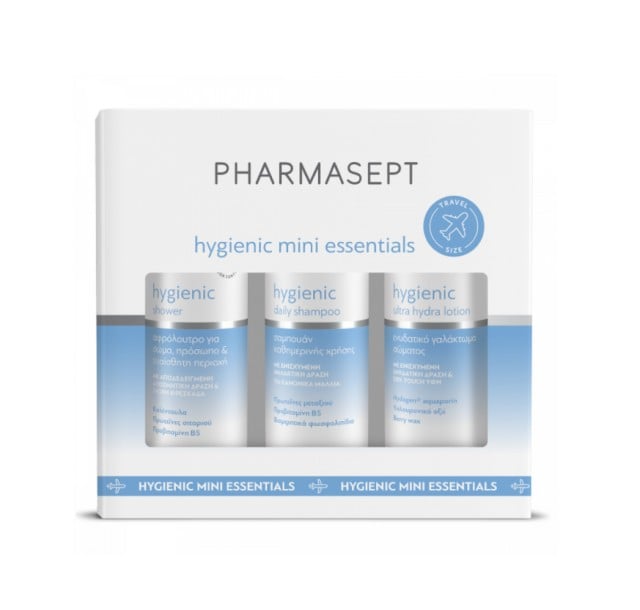 Pharmasept Set Hygienic Mini Essentials με Hygienic Daily Shampoo Σαμπουάν 100ml + Hygienic Shower Αφρόλουτρο 100ml + Hygienic Ultra Hydra Lotion Λοσιόν Σώματος 80ml