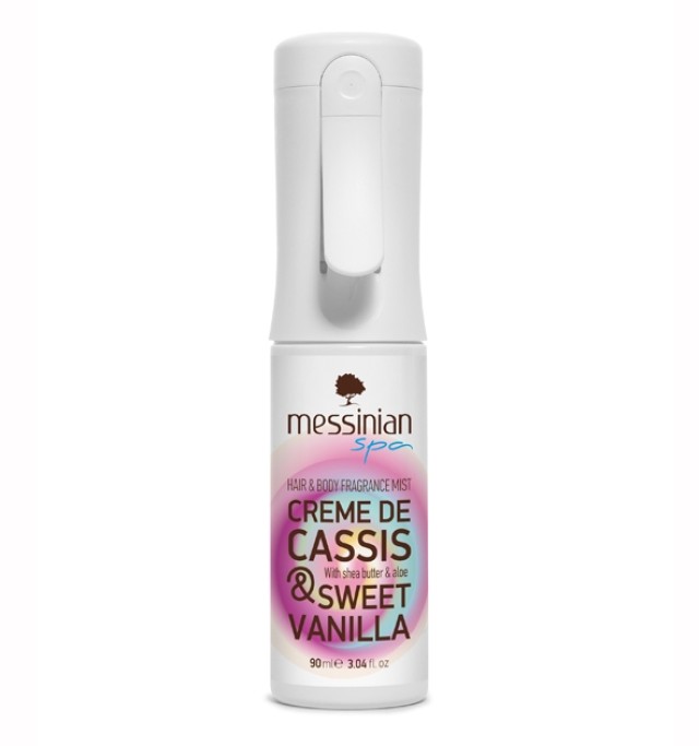 Messinian Spa Creme De Cassis & Sweet Vanilla Hair & Body Fragrance Mist 90ml