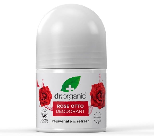 Dr.Organic Rose Otto Roll-on Αποσμητικό με Βιολογικό Έλαιο Τριαντάφυλλου 50ml