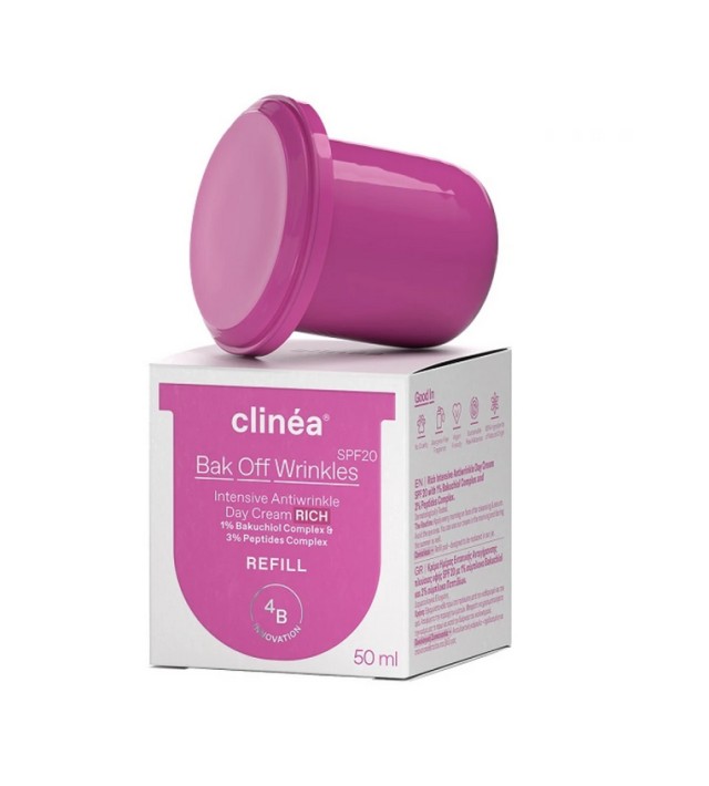 Clinea Bak Off Wrinkles Refill Rich SPF20 Κρέμα Ημέρας Πλούσιας Υφής Ανταλακτικό 50ml