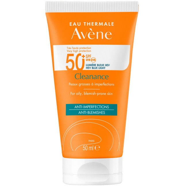 Avene Cleanance Solaire Spf50+ Αντιηλιακή Κρέμα Προσώπου για Λιπαρή με Ατέλειες Επιδερμίδα 50ml