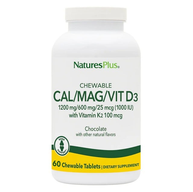 Nature's Plus Chewable Cal/Mag/Vit.D3 60 Μασώμενες Ταμπλέτες με Γεύση Σοκολάτα