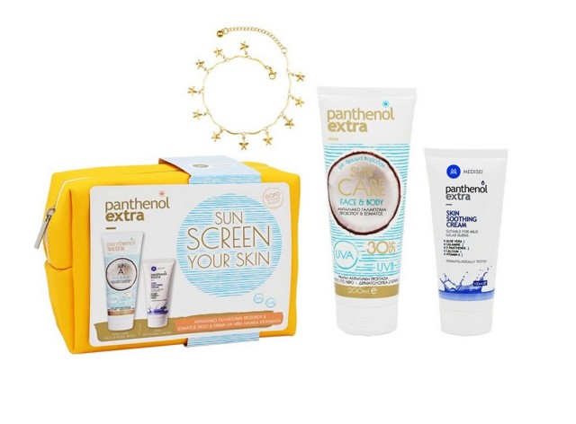 Medisei Panthenol Extra Set Sun Care Αντηλιακό Γαλάκτωμα Προσώπου-Σώματος SPF30 200ml & Κρέμα Για Ηλιακά Εγκαύματα 100ml & Δώρο Αλυσίδα Ποδιού 1τμχ