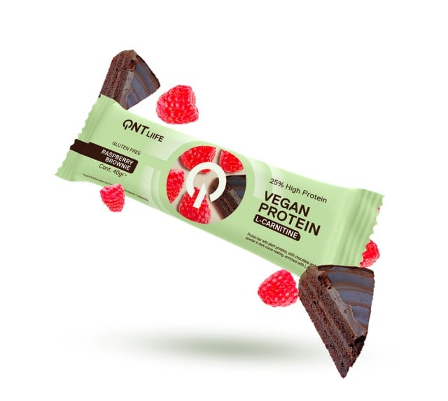 QNT L-Caritine Vegan 25% Protein Bar Μπάρα Πρωτεΐνης με Γεύση Raspberry Brownie 40gr