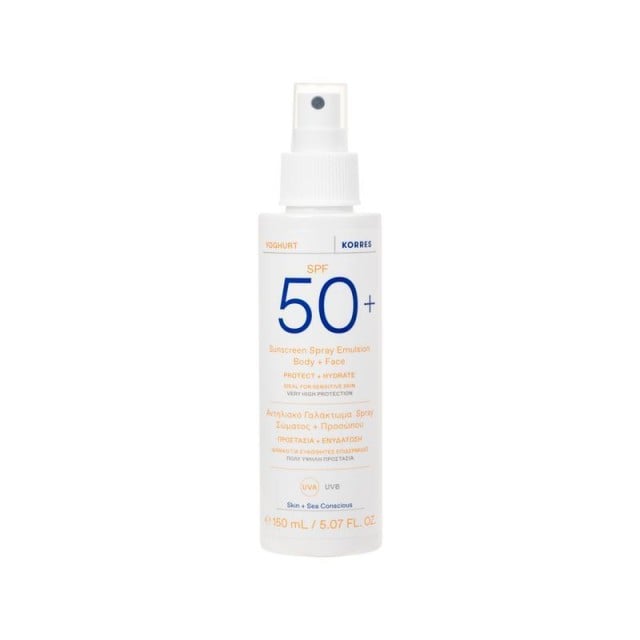 Korres Yoghurt Suncreen Spray Emulsion SPF50+ Αντηλιακό Γαλάκτωμα Spray Σώματος & Προσώπου 150ml