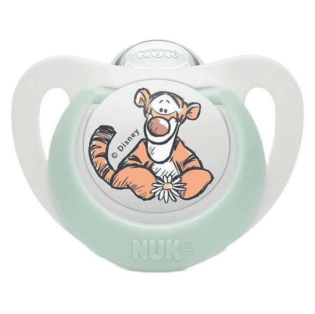 Nuk Star Disney Winnie the Pooh Πιπίλα Σιλικόνης Λευκή Τίγρης 0-6m 1τμχ