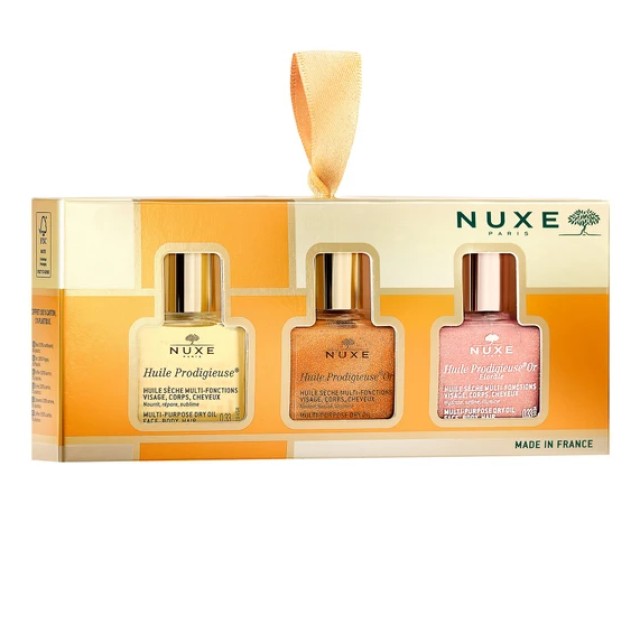 Nuxe Set Huile Prodigieuse Dry Oil 10ml + Huile Prodigieuse Or 10ml + Huile Prodigieuse Or Florale 10ml