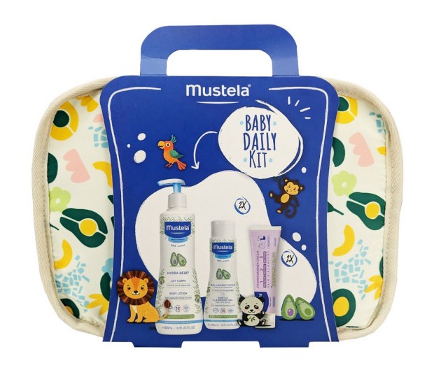 Mustela Set Hydra Bebe Body Lotion 500ml, 2x Gentle Cleansing Gel 200ml & 2x 123 Vitamin Barrier Cream 100ml & Δώρο Νεσεσέρ