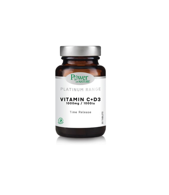 Power Health Platinum Range Vitamin C+D3 1000mg/1000iu Time Release 30tabs