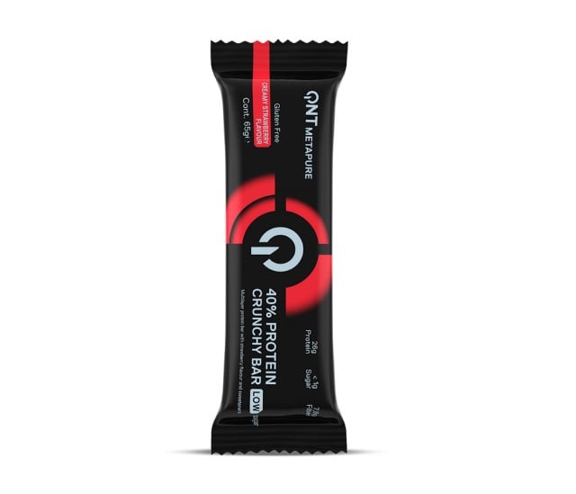 QNT 40% Protein Crunchy Bar Μπάρα Πρωτεΐνης με Γεύση Φράουλα 65gr