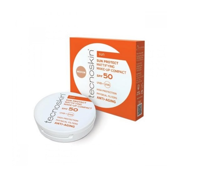 Tecnoskin Sun Protect Mattifying Make-Up Compact SPF50 Medium Αντηλιακή Πούδρα Προσώπου 10g