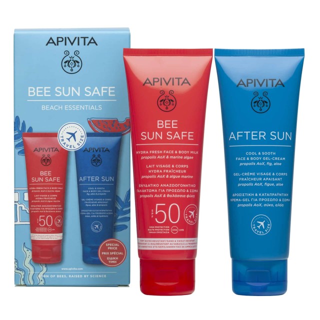 Apivita Set Bee Sun Safe Hydra Fresh Face & Body Milk SPF50 100ml + Cool & Sooth Face & Body Gel Cream 100ml