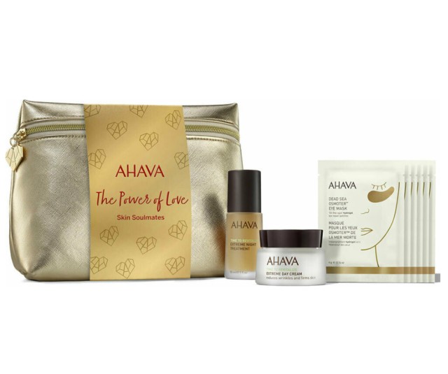 Ahava Set The Power of Love Skin Soulmates Extreme Night Treatment 30ml + Extreme Day Cream 50ml + Dead Sea Osmoter Eye Mask 4g