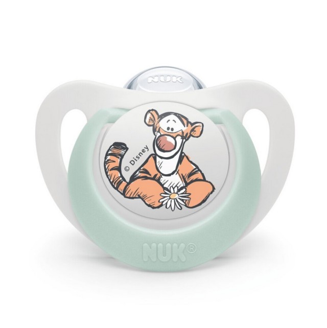 Nuk Star Disney Winnie the Pooh Πιπίλα Σιλικόνης Λευκή Τίγρης 0-6m 1τμχ