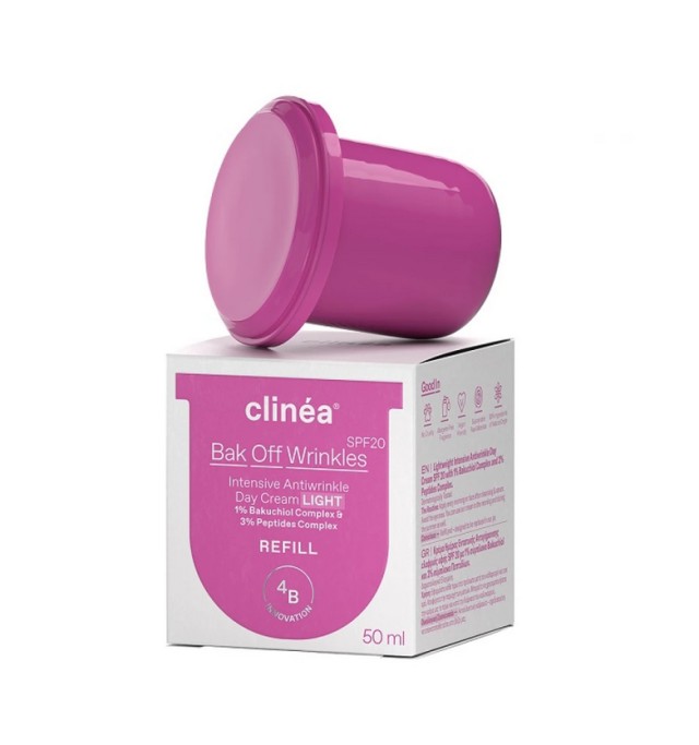 Clinea Bak Off Wrinkles Refill Light SPF20 Κρέμα Ημέρας Ελαφριάς Υφής Ανταλακτικό 50ml