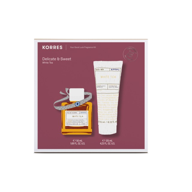 Korres Set Delicate & Sweet White Tea Άρωμα EDT 50ml & Γαλάκτωμα Σώματος 125ml & Δώρο Βραχιόλι Καλής Τύχης 1τμχ