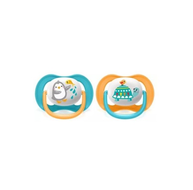 Avent Philips Ultra Air Animals 6-18m για Αγόρι SCF080/12 Ορθοδοντική Πιπίλα 2τμχ