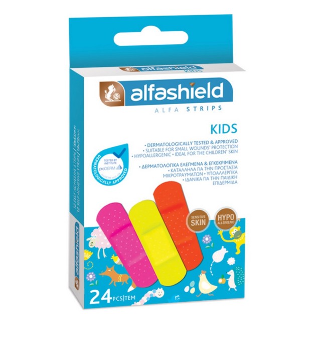 Alfashield Kids Strips Επιθέματα Μικροτραυμάτων 24τμχ