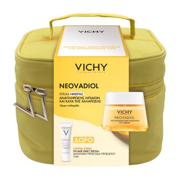 Vichy Set Neovadiol Redensifying Lifting Kρέμα ημέρας για Κανονική - Μεικτή Επιδερμίδα 50ml + Δώρο Capital Soleil UV-AGE Daily SPF50+ 15ml + Νεσεσέρ Κίτρινο 1τμχ