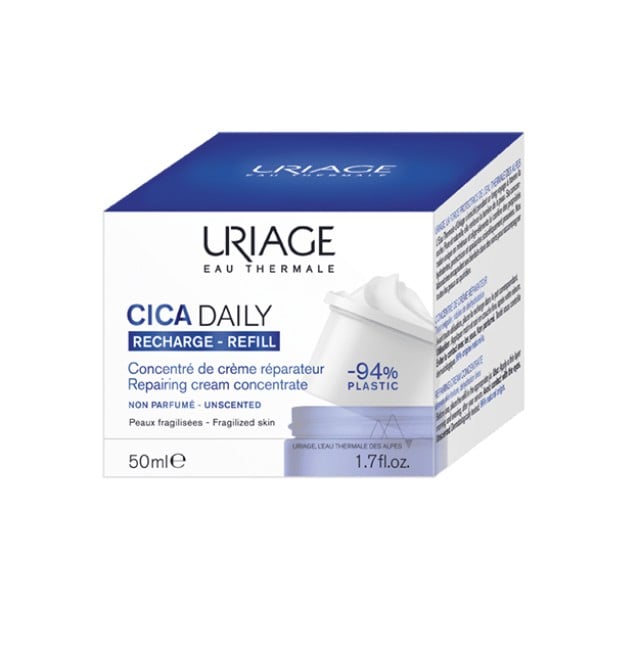 Uriage Cica Daily Repairing Cream Concentrate Refill Επανορθωτική Κρέμα Προσώπου Ανταλλακτικό 50ml