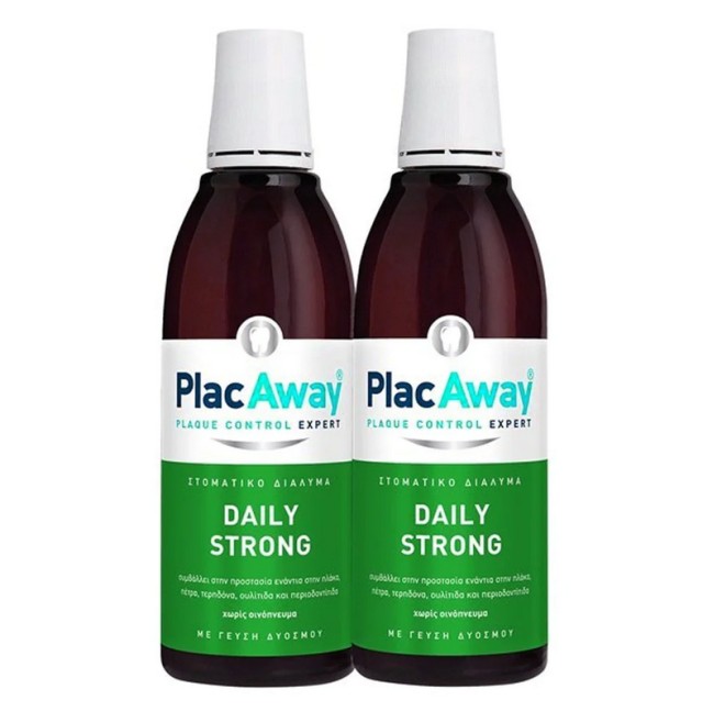 Plac Away Set Daily Strong Care Mouthwash 2x500ml