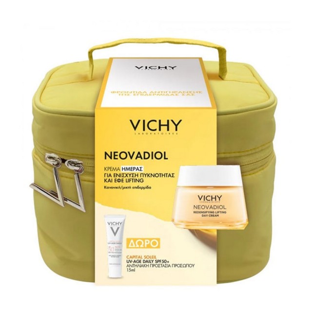 Vichy Set Neovadiol Replenishing Anti-Sagginess Day Cream Κρέμα Ημέρας για Ώριμη Επιδερμίδα 50ml + Δώρο Capital Soleil UV-Age Daily SPF50+ Αντηλιακή Προστασία Προσώπου 15ml + Νεσεσέρ 1τμχ