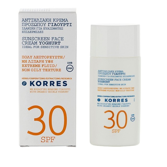 KORRES ΑΝΤΙΗΛΙΑΚΗ ΚΡΕΜΑ ΠΡΟΣΩΠΟΥ ΓΙΑΟΥΡΤΙ FLUID SPF30 40ML