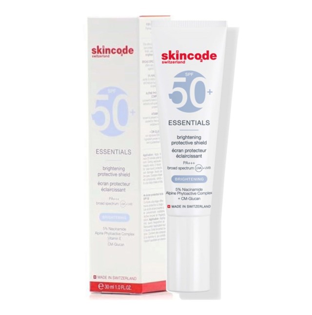 Skincode Essentials Brightening Protective Shield SPF50 Αντηλιακή Λοσιόν για Δέρματα με Τάση για Πανάδες 30ml