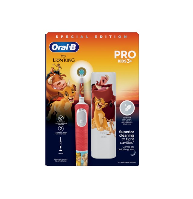 Oral-B Pro Kids Electric Toothbrush Παιδική Ηλεκτρικη Οδοντόβουρτσα The Lion King 3+ 1τμχ