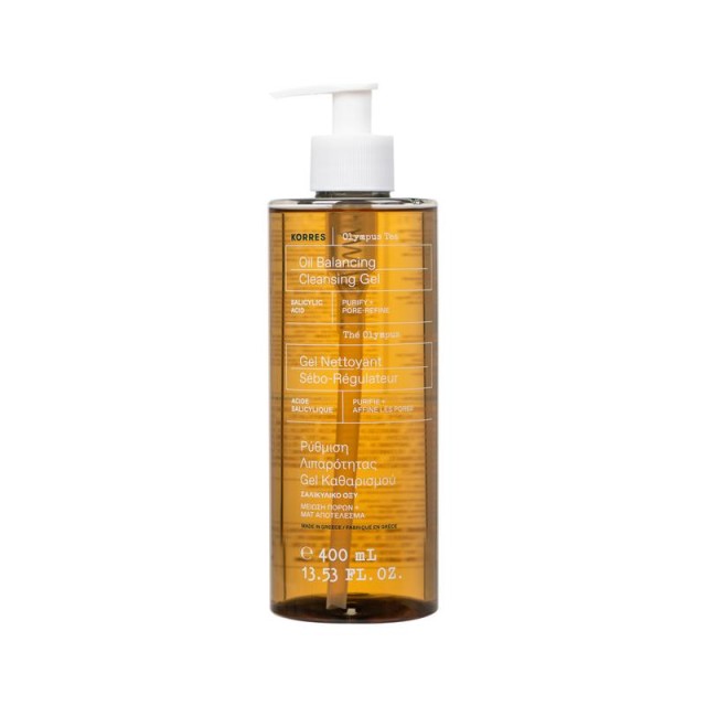 Korres Olympus Tea Oil Balancing Cleansing Gel Τζελ Καθαρισμού & Ρύθμισης της Λιπαρότητας 400ml