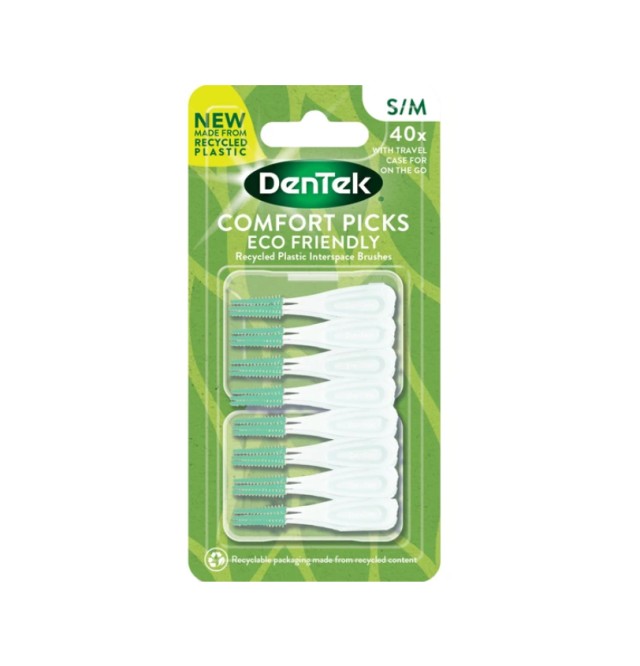 Dentek Comfort Picks Recycled Plastic Μεσοδόντια Βουρτσάκια S/M 40τμχ