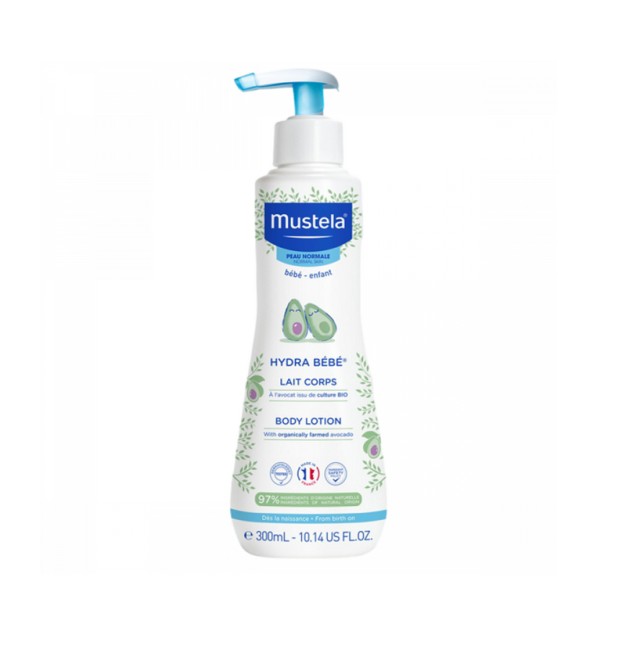 Mustela Hydra Bebe Βρεφική  Κρέμα Ενυδάτωσης Σώματος με Βιολογικό Αβοκάντο 300ml