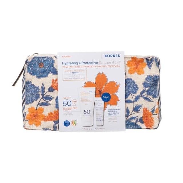 Korres Set Yoghurt Hydrating + Protective Suncare Ritual Yoghurt SPF50 Αντηλιακή Κρέμα Προσώπου 50ml + Δώρο Nourishing Probiotic Gel-Cream Ενυδατική Κρέμα Προσώπου 20ml + Νεσεσέρ 1τμχ