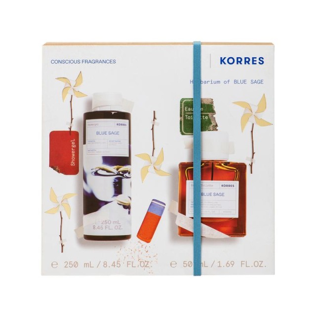 Korres Set Herbarium of Blue Sage Ανδρικό Αφρόλουτρο 250ml + Eau De Toilette Blue Sage Ανδρικό Άρωμα 50ml