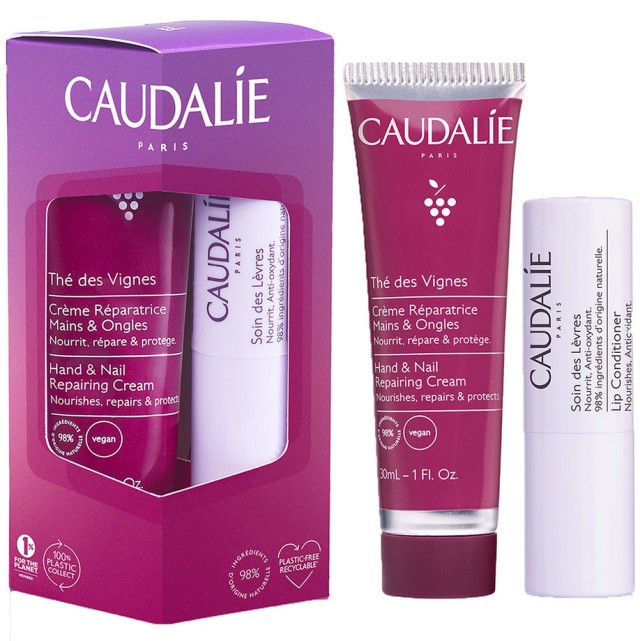 Caudalie Set The Des Vignes Hand & Nail Cream 30ml + Lip Conditioner 4,5gr