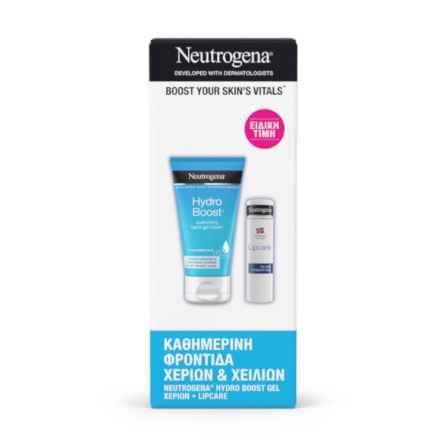 Neutrogena Set Hydro Boost Hand Gel Cream Ενυδατική Κρέμα-Τζελ Χεριών 75ml & Lipcare Ενυδατικό Lip Balm Χειλιών 4.8gr