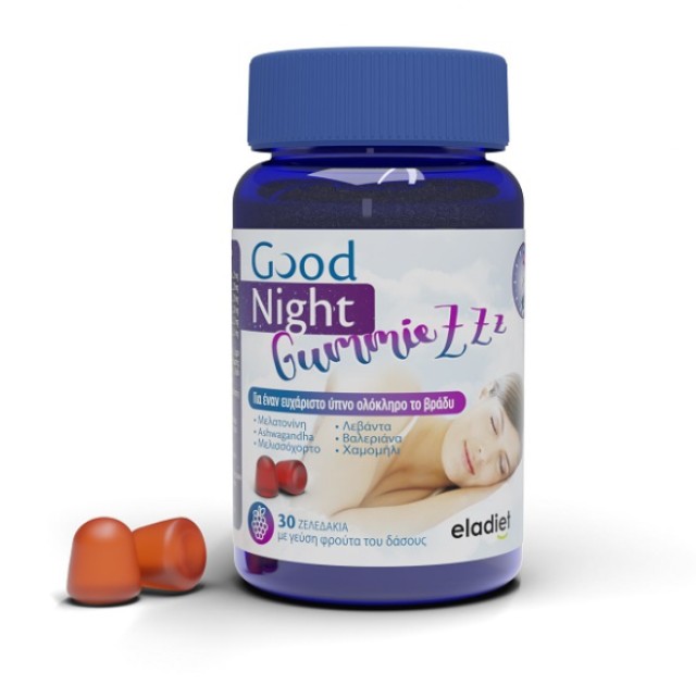 Eladiet Good Night Gummies Συμπλήρωμα Διατροφής Μελατονίνης 30 ζελεδάκια