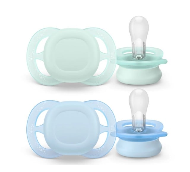 Avent Ultra Start Soft SCF075/02 Ορθοδοντικές Πιπίλες Σιλικόνης 0-2m Πράσινο - Μπλε 2τμχ