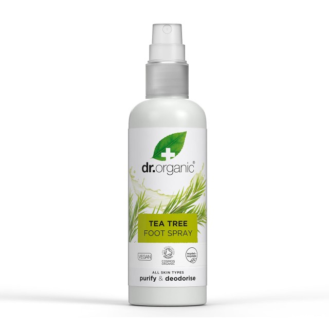 Dr.Organic Tea Tree Foot Spray Αποσμητικό Σπρέι Ποδιών με Έλαιο Τεϊόδεντρου 100ml