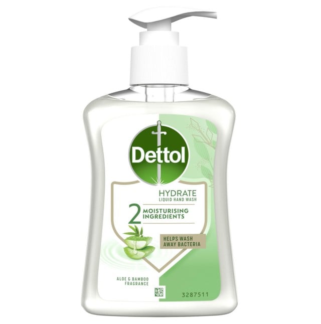 Dettol Hydrate Liquid Hand Wash Αντιβακτηριδιακό Υγρό Κρεμοσάπουνο με  Άρωμα Aloe Vera & Bamboo 250ml