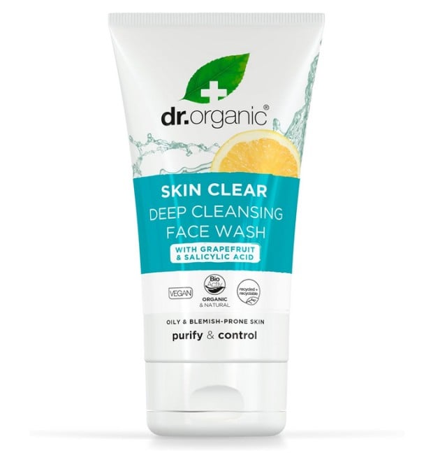 Dr.Organic Skin Clear Tea Tree Wash Καθαριστικό Προσώπου για Λιπαρή Επιδερμίδα 125ml