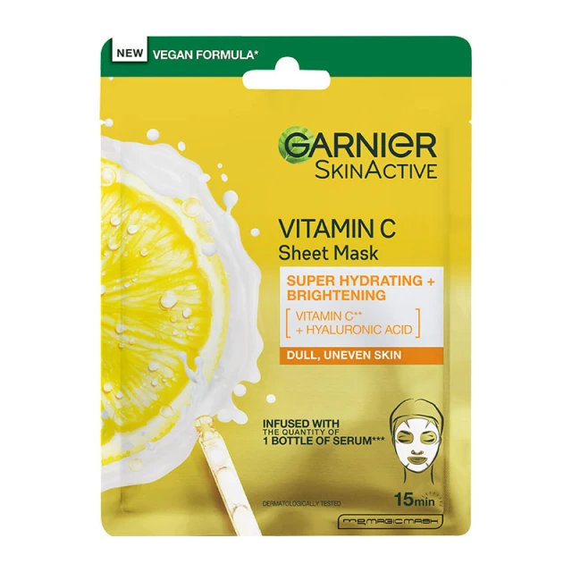 Garnier SkinActive Sheet Mask Viatmin C Υφασμάτινη Μάσκα με Βιταμίνη C ...