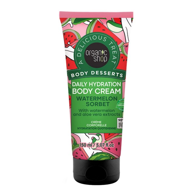 Organic Shop Body Desserts Daily Hydration Body Cream Watermelon Sorbet Κρέμα Σώματος 150ml